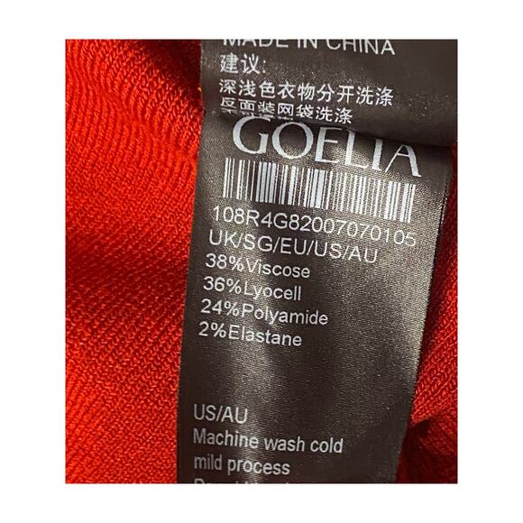 Goelia Red Knit Double Breasted Dress NWT M US6 Cream Trim Retro Mod Holiday - Picture 8 of 10